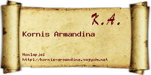 Kornis Armandina névjegykártya